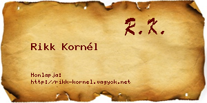 Rikk Kornél névjegykártya